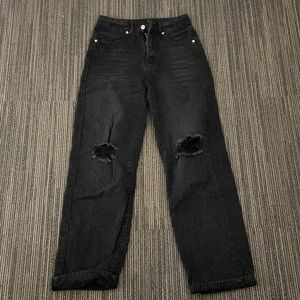 Black High Waisted Wide Legged Shein Jeans